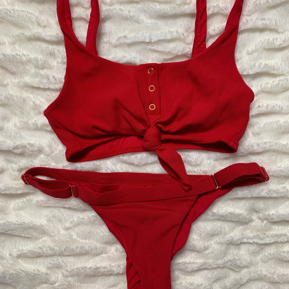 Red rib bikini- Beach Bunny. Worn once